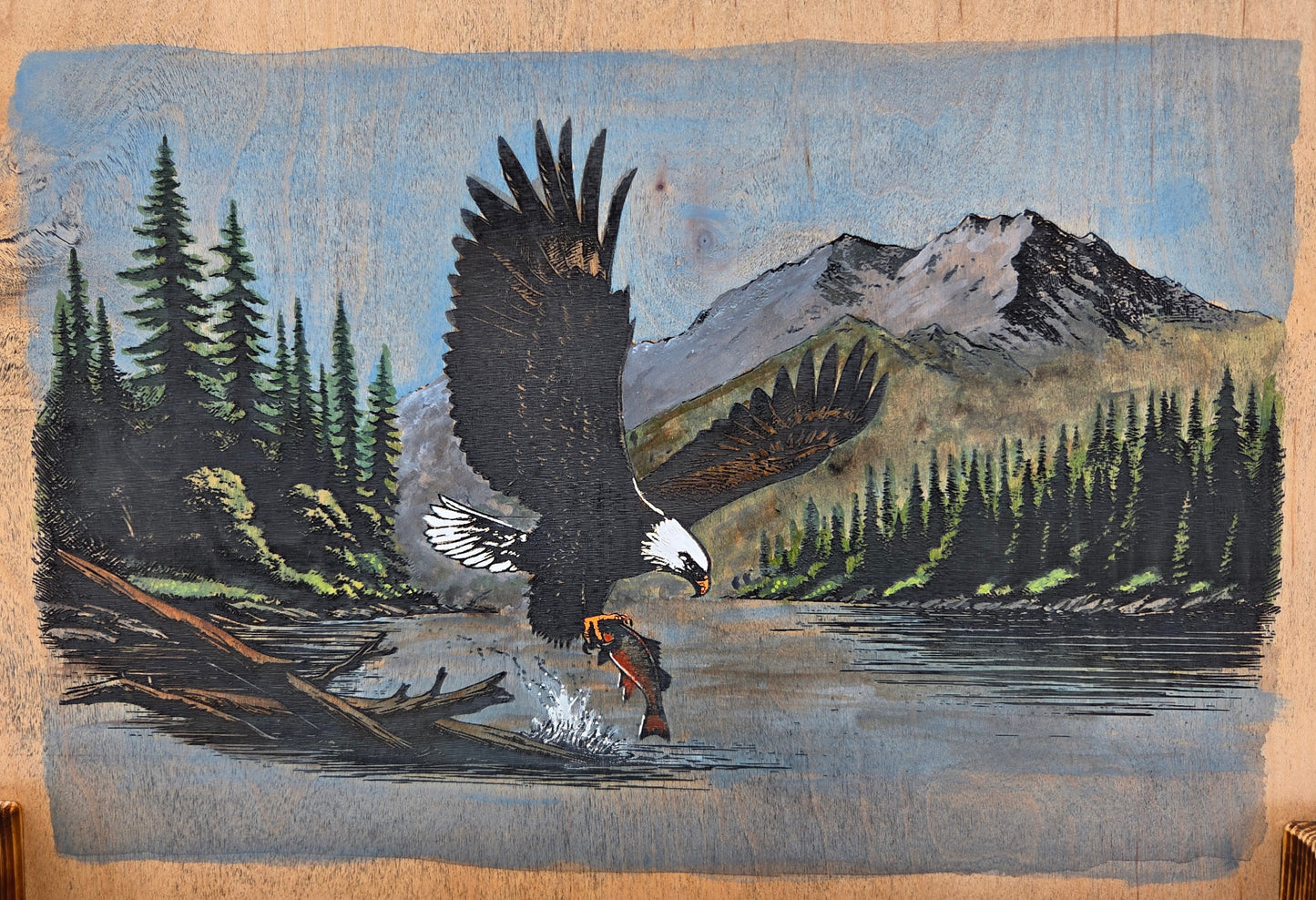 Small Shelf (hand-painted) with Hooks or Wine Glass Rack