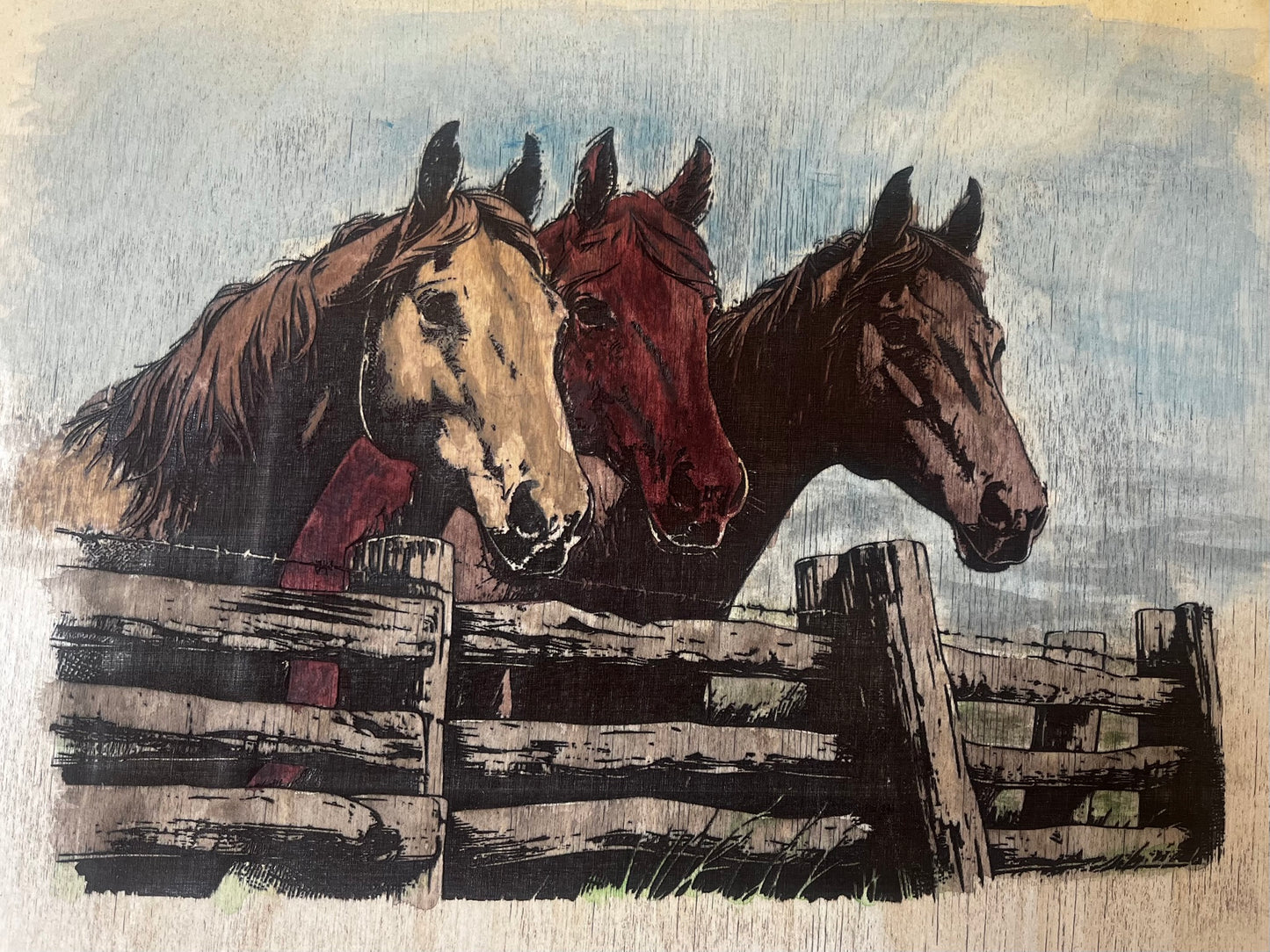 Small Shelf (hand-painted) with Hooks or Wine Glass Rack