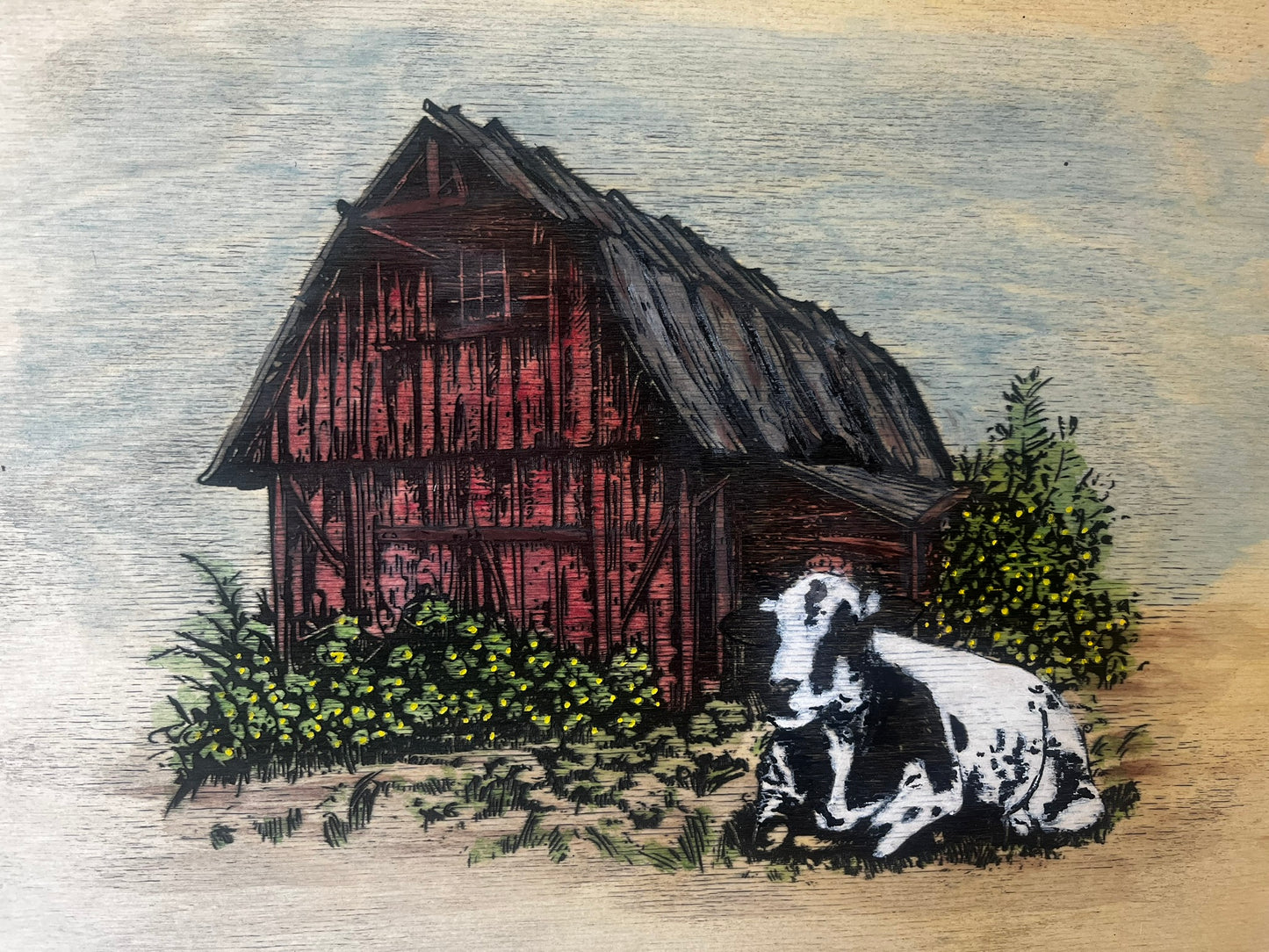 Small Shelf (hand-painted) with Hooks or Wine Glass Rack