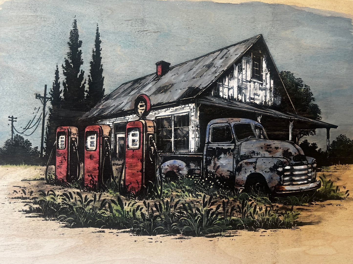 Small Shelf (hand-painted) with Hooks or Wine Glass Rack