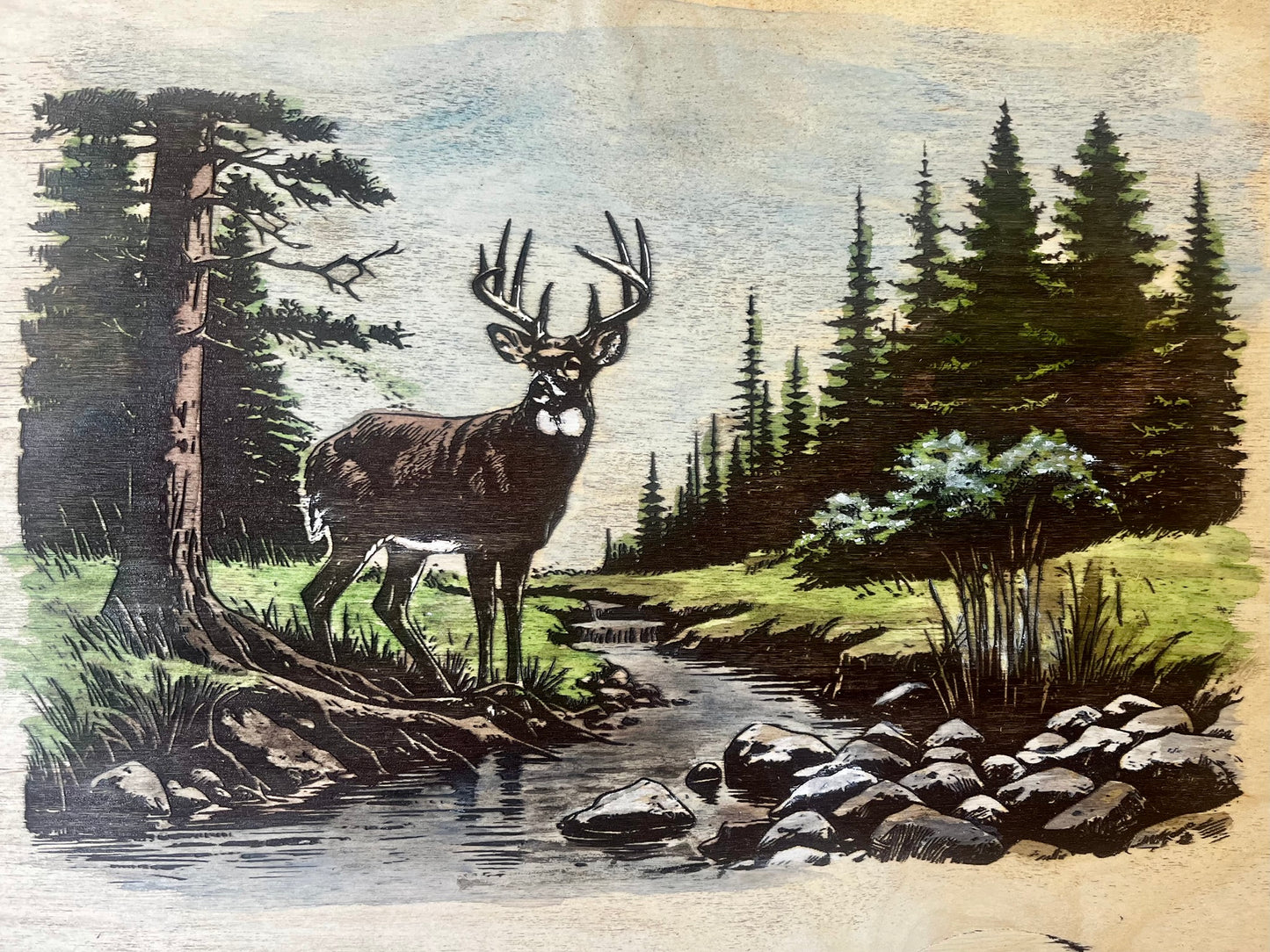 Small Shelf (hand-painted) with Hooks or Wine Glass Rack