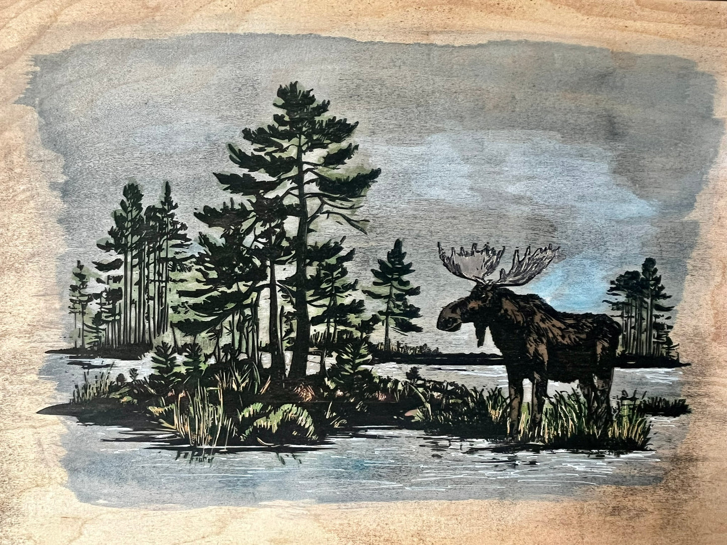 Small Shelf (hand-painted) with Hooks or Wine Glass Rack