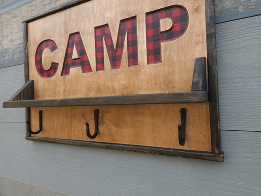 Large Shelf with Hooks